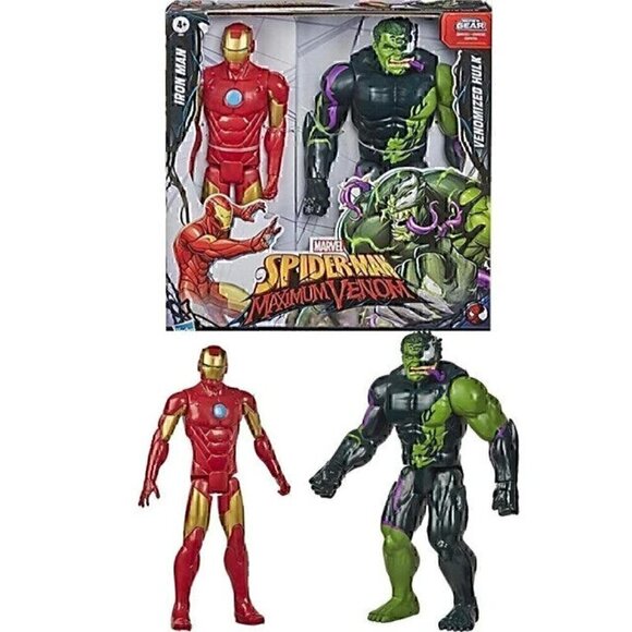 2020 MARVEL TITAN HERO SERIES: IRON MAN & VENOMIZED HULK 12 INCH ACTION FIGURES - Picture 1 of 1